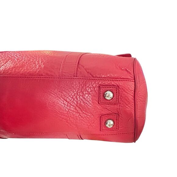 Bayswater Inspired Leather Tote Satchel Red Silver Toned Hardware READ - Picture 5 of 16